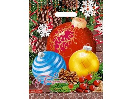 Пакет п/э выруб. «Елочные шары» 30*40 см. НФ-00007593 (кратно 25)