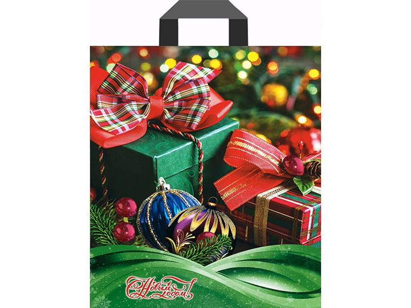 Пакет п/э петл. ручка «Новогодние подарки» 28*34 см. НФ-00000909 (кратно 25)