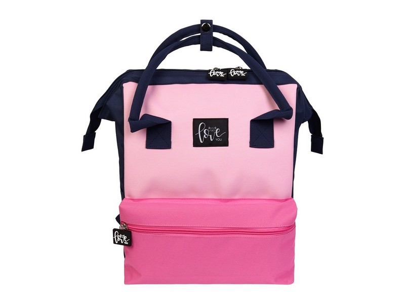 Донецк игрушка оптом Рюкзак-сумка «ПУДРОВАЯ КОЛЛЕКЦИЯ» 35*28*13 см (на молнии, полиэстер, 3 наружных кармана)