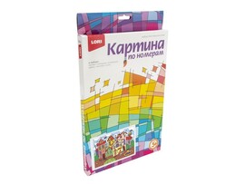 Картина на картоне с красками 20х28,5 см по номерам. РАЗНОЦВЕТНЫЙ ГОРОД доставка оптом в Донецк