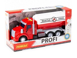 Автомобиль с цистерной инерц. "Профи" (свет, звук) красный в коробке доставка оптом в Донецк