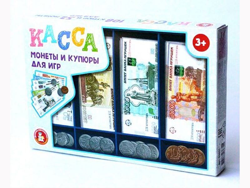 Настольная игра Касса. Монеты и купюры для игр. Арт.03631