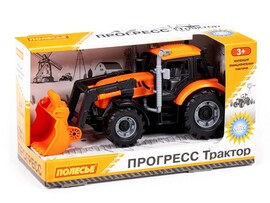 Погрузчик "Прогресс" 24 см инерционный (оранжевый) (в коробке)