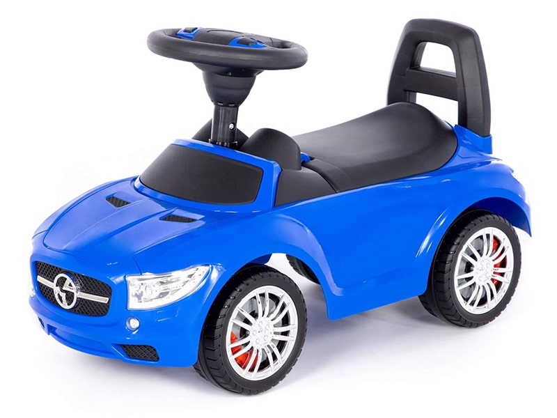 Каталка-автомобиль 67 см "SuperCar" №1 со звук. сигналом (синяя)