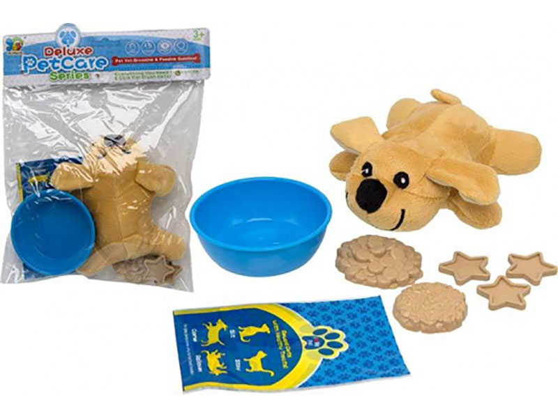 Игр.набор "Домашние животные": щенок 17 см, еда, мисочка, пакет для корма в пак.
