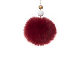 Подвеска елочная БОРДОВЫЙ ШАРИК из меха 8см 89508 доставка оптом в Донецк