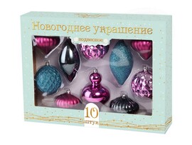 Набор елочных украшений 39*9*29см (10шт/уп) в кор. 80612 доставка оптом в Донецк