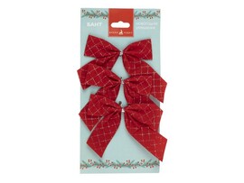Набор елочных бантов БАНТ КРАСНЫЙ 10 см (3шт/уп) 88488 доставка оптом в Донецк
