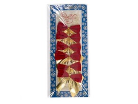 Набор елочных бантов КРАСНЫЕ С ЗОЛОТОМ 8 см (6шт/уп) 78691 доставка оптом в Донецк