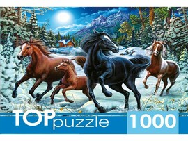 TOPpuzzle. Пазлы 1000 эл. Зимние лошади. ФТП1000-9851