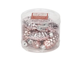 Набор подвесок РОЗОВЫЕ ШИШКИ из стекла 5 см (8шт/уп) 89671 доставка оптом в Донецк