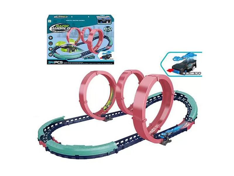 Донецк игрушка оптом Трек кольцевой с машинкой на бат. 46*33*7 см в кор. 6688-507