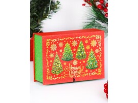 Коробка-книга «ЕЛОЧКИ. С НОВЫМ ГОДОМ!» 13,5*20*6 см КК-2378 доставка оптом в Донецк