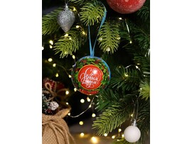 Подвеска елочная шар "Новогодний фонарь" металл. с предсказаниями 6,8 см НУ-8983 доставка оптом в Донецк