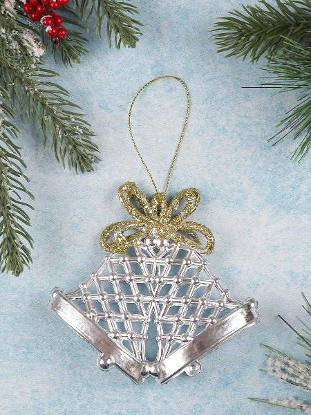 Донецк игрушка оптом Подвеска елочная «Колокольчики» 10,5*8,5 см НУ-5098