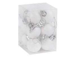 Набор ёлочных матовых белых шаров 4 см 12 шт НУ-5359 доставка оптом в Донецк