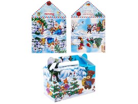 Новогодний набор (письмо ДМ, письмо от ДМ, коробка-сундучок 500г) ПД-1126 доставка оптом в Донецк