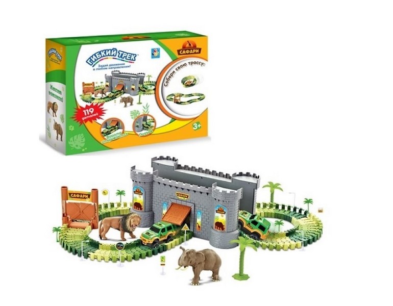 Донецк игрушка оптом Трек гибкий "Сафари" 119 дет. 34*26*12 см в кор. Т20864