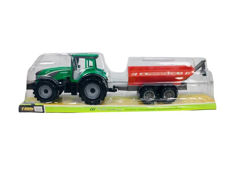 Донецк игрушка оптом Трактор инерц. с прицепом 47*14*11 см под слюдой 0488-303