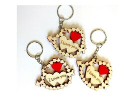 Брелок дерев. Сердце Love (кратно 12)