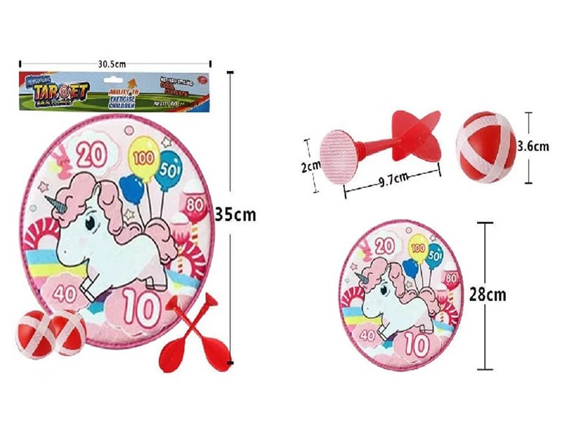 Дартс Единорожка на липучке 35см (2 дрот., 2 шар) Арт. Y12793249