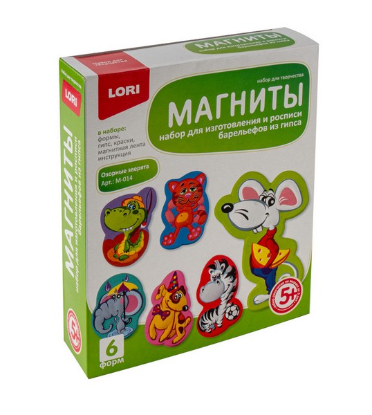 Донецк игрушка оптом Магниты из гипса "Озорные зверята" 6 форм
