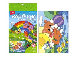 Картина на картоне с красками 20*28,5 см по номерам. РАДОСТНЫЙ КОТЕНОК доставка оптом в Донецк