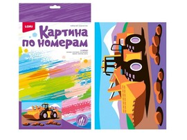 Картина на картоне с красками 20х28,5 см по номерам. СИЛОВОЙ ТРАКТОР доставка оптом в Донецк