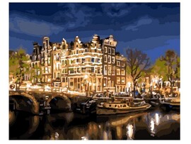 Холст с красками 40х50 см по номерам. КАНАЛ В АМСТЕРДАМЕ доставка оптом в Донецк