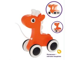 Каталка "Жирафик" на веревочке (колеса пищат) доставка оптом в Донецк