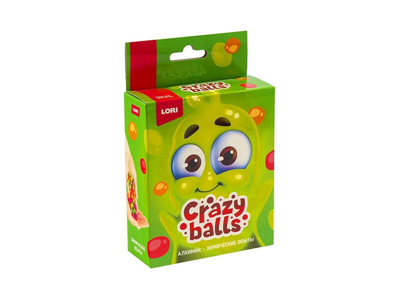 Химические опыты.Crazy Balls "Оранжевый, зелёный и сиреневый шарики"