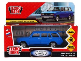 Машина металл. ВАЗ-2104 Жигули 12 см инерц., дв., багаж., синий. Технопарк