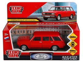 Машина металл. ВАЗ-2104 Жигули 12 см, дв., багаж., инерц., красный. Технопарк