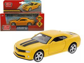 Машина металл "Chevrolet Camaro SS" 11.3 см, двер, инерц, желтый, кор. Технопарк