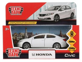 Машина металл. Honda Civic 12 см, дв., инерц., белый, в кор. Технопарк