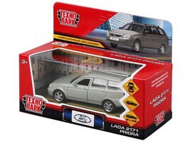 Машина металл. Lada Priora 12 см, дв., багаж., инерц., бежев. Технопарк