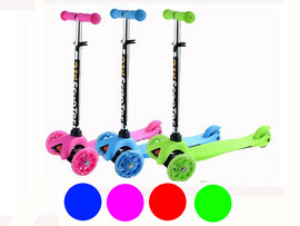 Самокат 3-х колесный (пластик) от 3 лет, колеса PU свет, ручка до 70 см SY-S424 доставка оптом в Донецк
