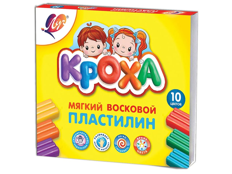 Пластилин восковой мягк. "Кроха" 10цв. ЛУЧ