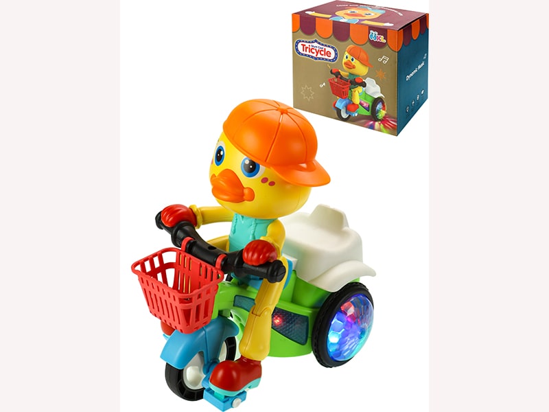 УЦЕНКА Развив.Интеракт. Игра  Утка на велосипеде, свет,звук, 17,8*11,5*16см 2104261