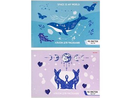 Альбом для рисования А4 40л «КОСМИЧЕСКИЕ СОЗВЕЗДИЯ» (скрепка, офсет) доставка оптом в Донецк