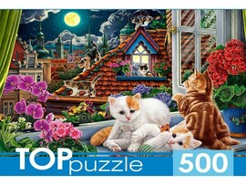 TOPpuzzle. Пазлы 500 эл. Котята на крыше. П500-0734