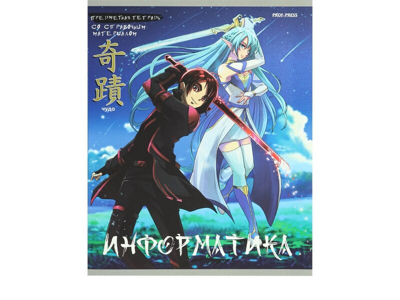 Донецк игрушка оптом Тетрадь КЛЕТКА 48л «ИНФОРМАТИКА. АНИМЕ» (цвет. мелов. обл.)
