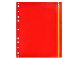 Папка А5 для документов КРАСНЫЙ (пластик, перфорация, гибкая молния) доставка оптом в Донецк