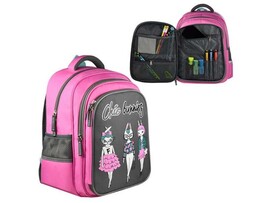 Рюкзак школьный «ЗАЙКИ ФЕШН» 29*38.5*13.5 см (полиэстер, 2 отделения на молнии, формоустойчивая спинка) доставка оптом в Донецк