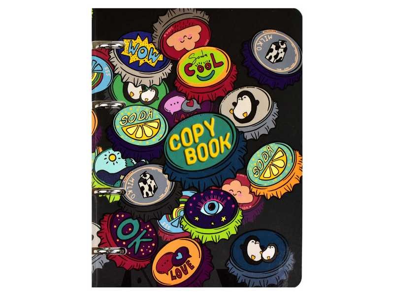 Донецк игрушка оптом Тетрадь 120 л КЛЕТКА «КРЫШКИ СО СМЫСЛОМ» (на кольцах, мат. лам.)