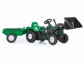 Трактор педальный DOLU Ranchero с прицепом, ковшом и клаксоном зеленый 8048 доставка оптом в Донецк