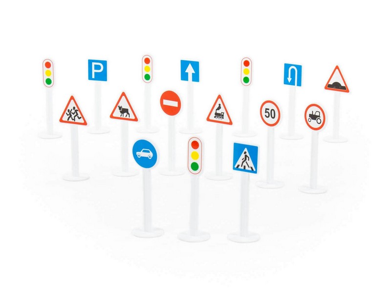 Донецк игрушка оптом Набор дорожных знаков №1 16 эл. в пакете