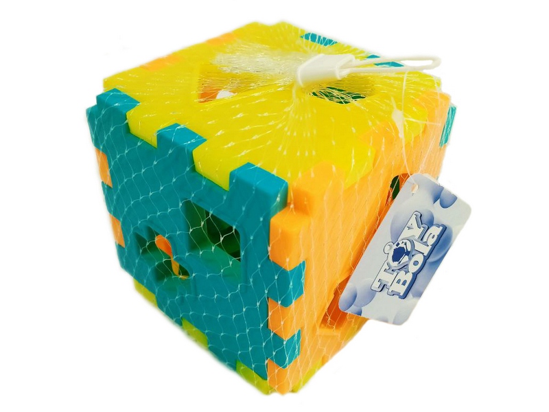 Донецк игрушка оптом Логический куб 10*10*10 см в сетке ТВ-130