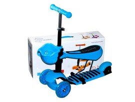 Самокат трехколесный (колеса 12 см свет, до 25 кг, ручка до 55 см, тормоз пластик, сиденье) 955 доставка оптом в Донецк