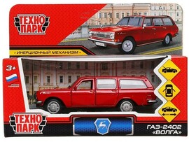 Машина металл. ГАЗ-2402 Волга 12 см, дв., багаж., инерц., красный. Технопарк